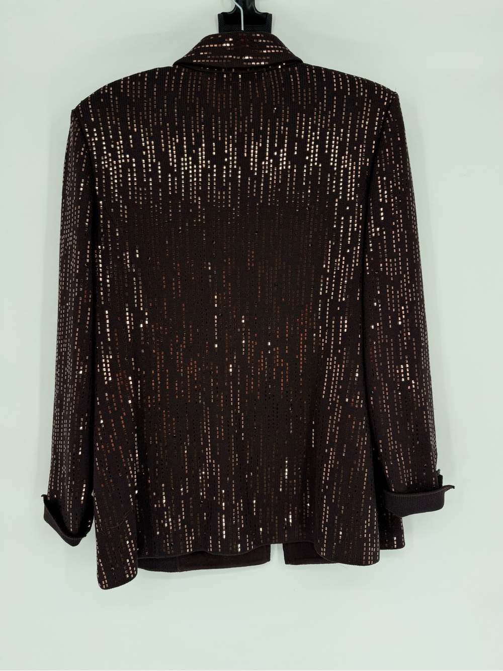 St John Evening By Marie Gray Vintage Sequin Knit Zip Jacket 14 Statement Glam - Picture 7 of 15